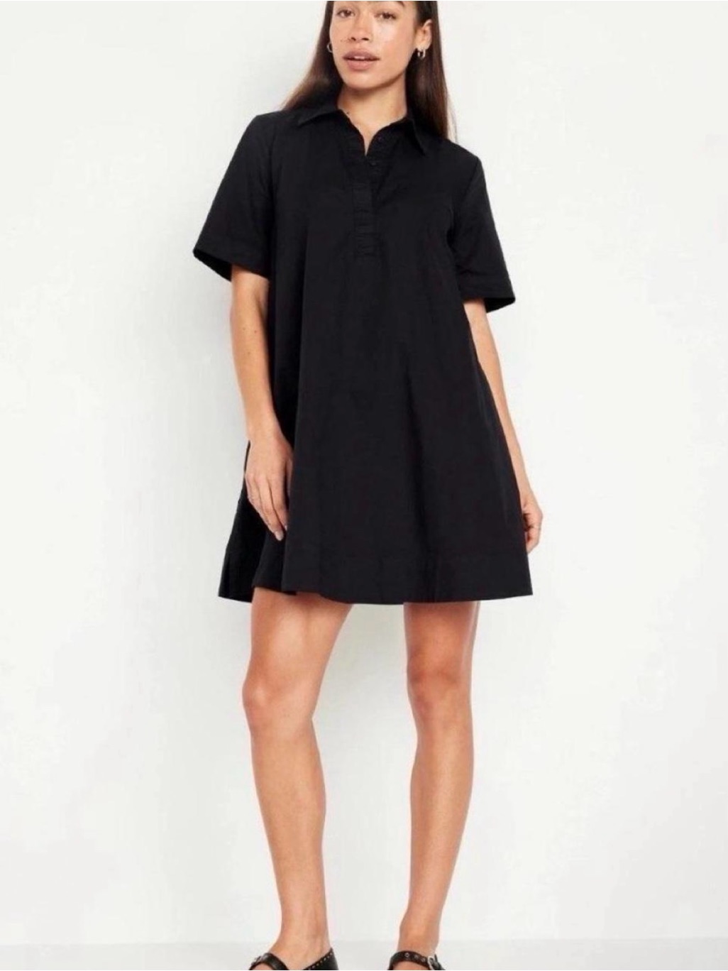 Old Navy Black Polo Swing Mini Dress